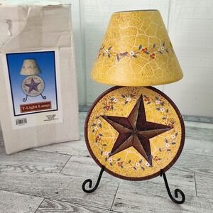 Star Tealight Holder 9" Boxed Country Western Decor Rustic Accent Candle